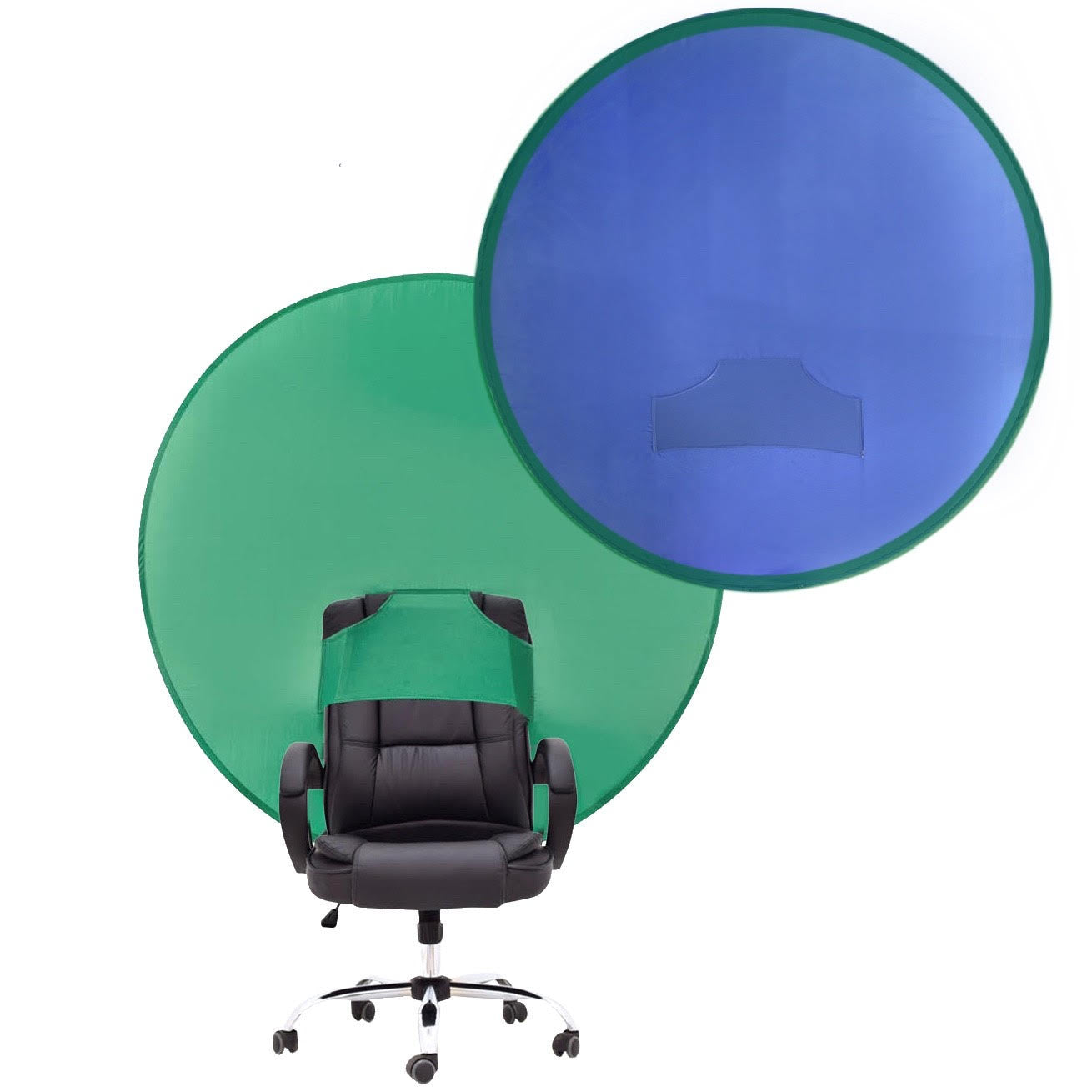 Pop Up Green Screen Background Chair Attachment for Streaming Online with Storage Bag